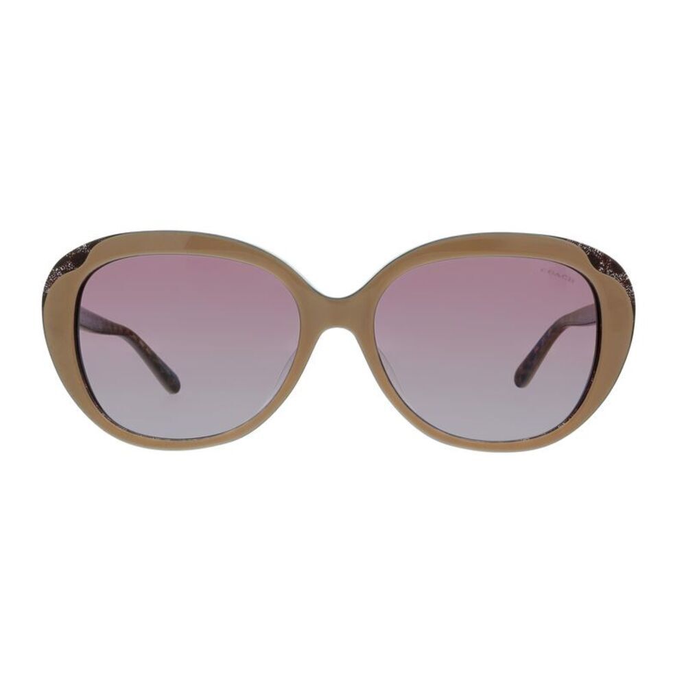 Coach 0HC8289F 55948H Beige Round Sunglasses - Picture 2 of 5